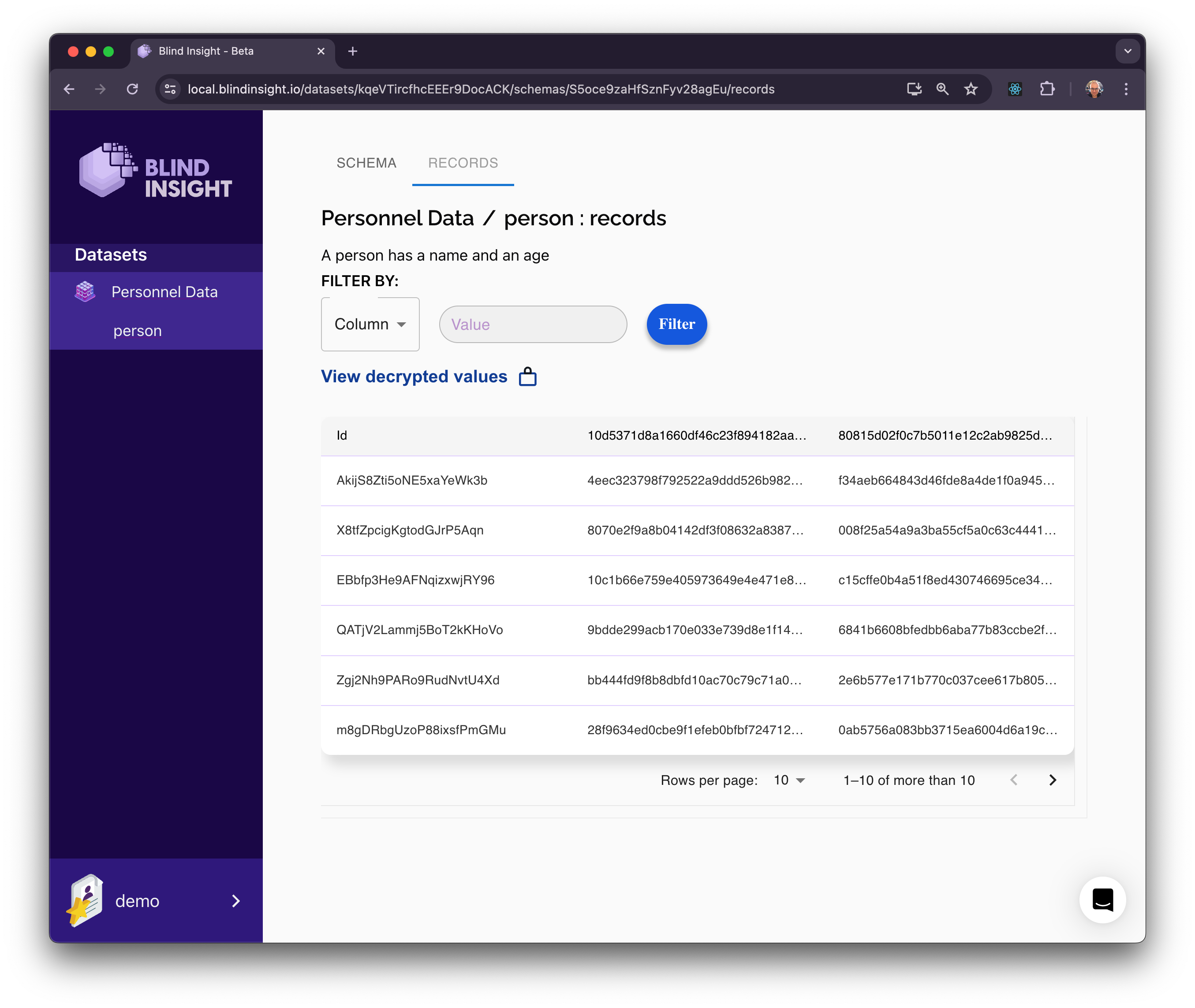 screenshot of Blind Insight